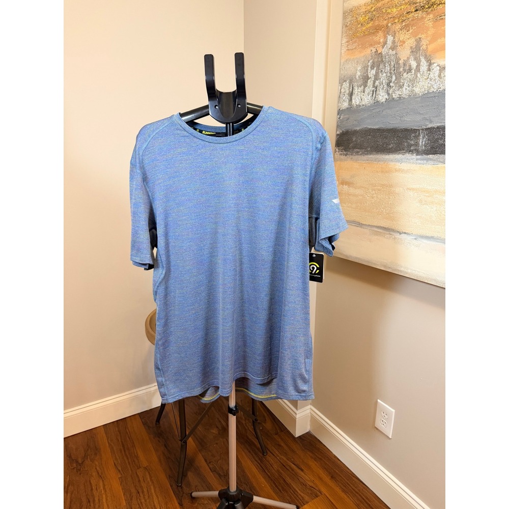 C9 Champion Mens XL Blue Space Dye Duo Dry Running Shirt Reflective K9454 NEW